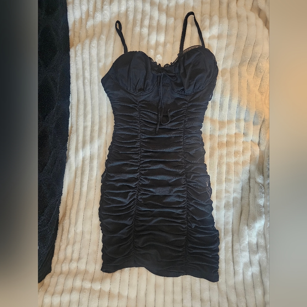 black mini dress